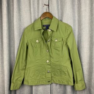 NWOT Baccini Army Green Buttoned Jacket